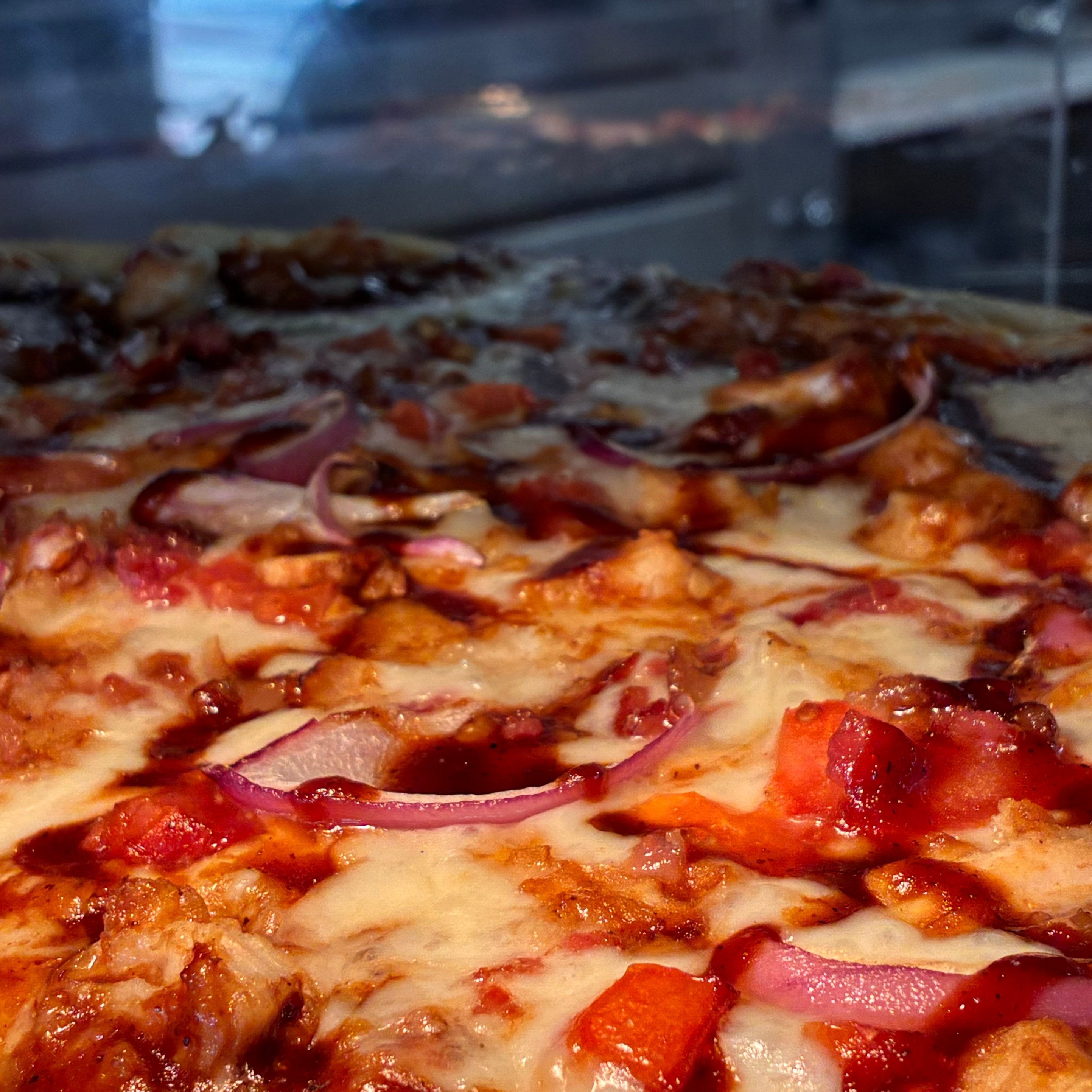 Small Barbecue Chicken Pizza.