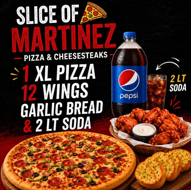 1 XL Pizza 1 Topping, 12 Wing, 2 Liter Soda, Small Garlic Stick.