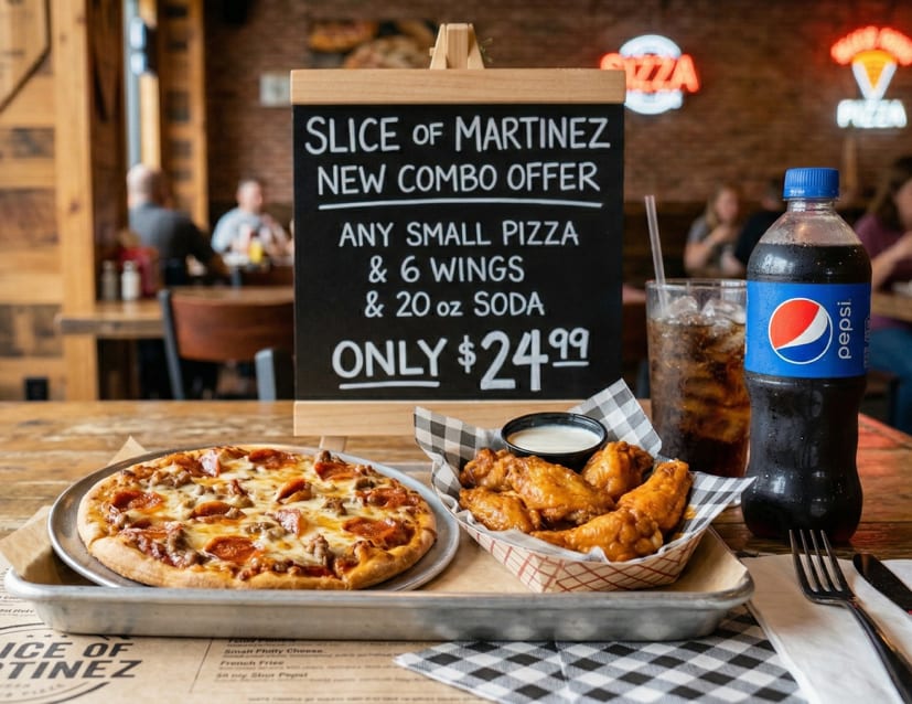 Small Pizza And wings Combo.