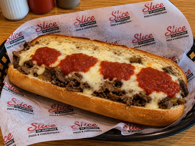 Pizza Steak Sandwich.